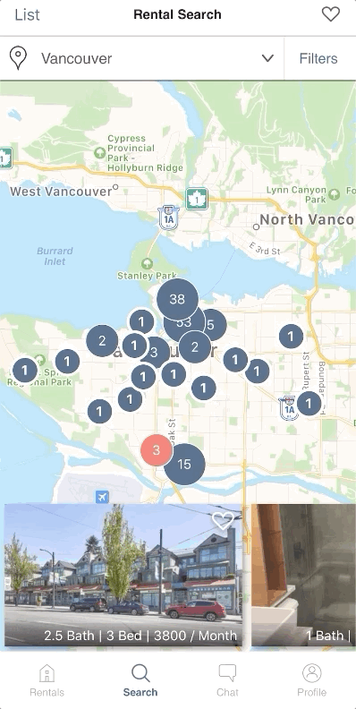 vancouver, for rent, apartments, house, map