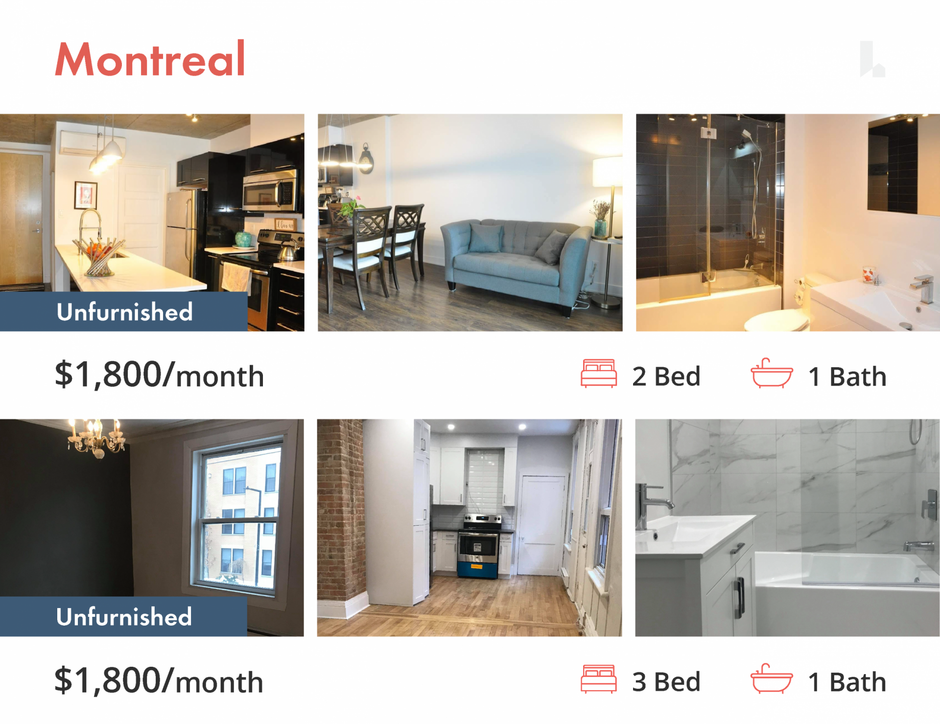 Montreal Apartment Rentals For $1800 Or Less