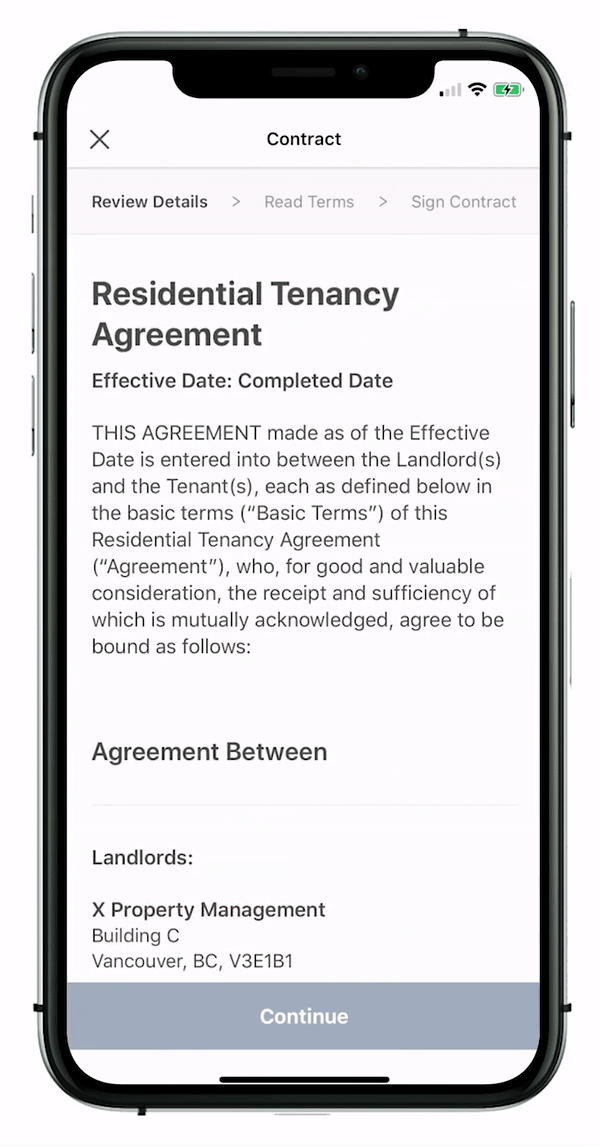 create a digital rental agreement on liv.rent