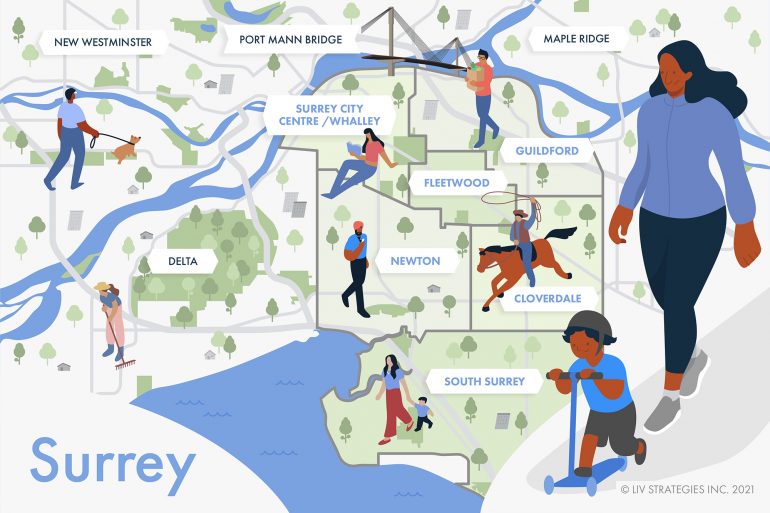 Map Of Surrey Bc Neighbourhoods Updated February 2022] Neighbourhood Guide: Surrey | Liv.rent Blog