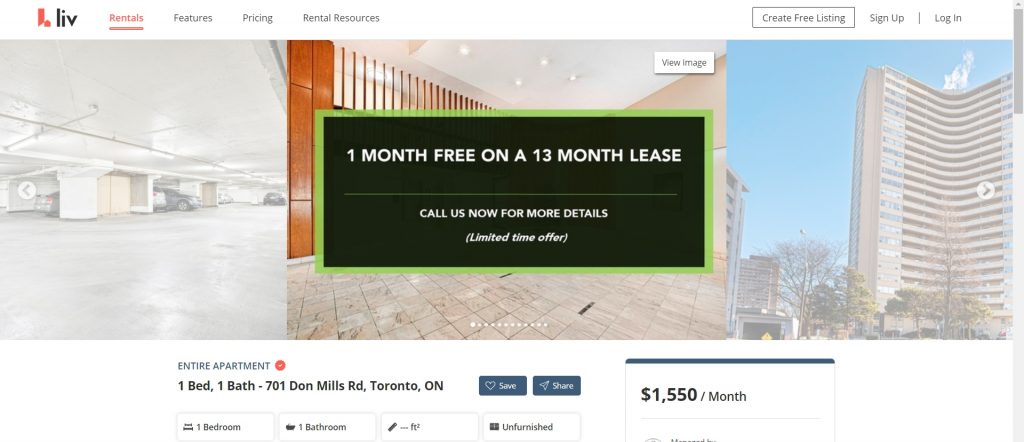 Rental incentives in toronto for one bedroom apartments.