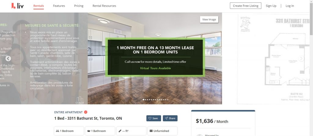 Rental incentives in toronto for one bedroom apartments.