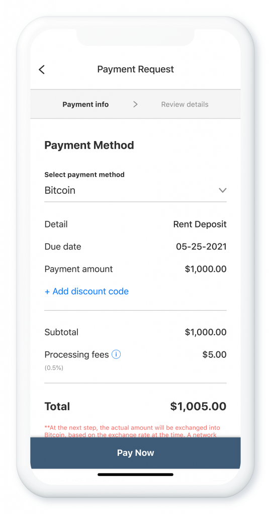 How to pay for rent with bitcoin on liv.rent