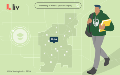 Seven rental buildings near the University of Alberta North Campus in 2026